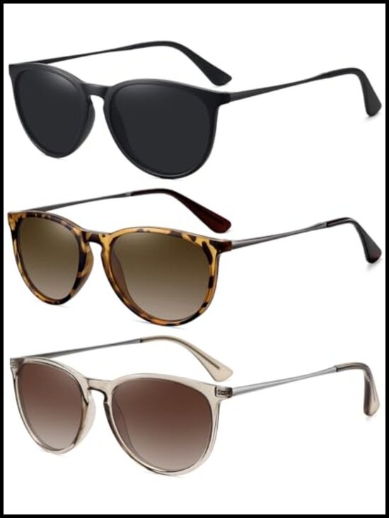 Retro Round Polarized Sunglasses with UV Protection, Lightweight & main image 3